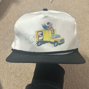 Vintage White adjustable fit snapback hat with Safety-Kleen Truck on front